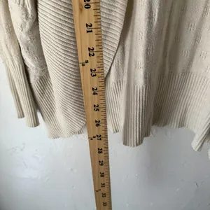 Kimchi Blue Sweater Coquette Medium Cream Open Front‎ Cardigan Pockets Boho thumbnail 7