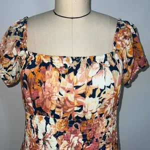 Free People Wren Printed Smocked Summer Mini Dress Size Large thumbnail 5