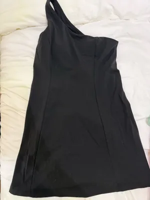 Black Outdoor Voices One-Shoulder Exercise Dress thumbnail 1