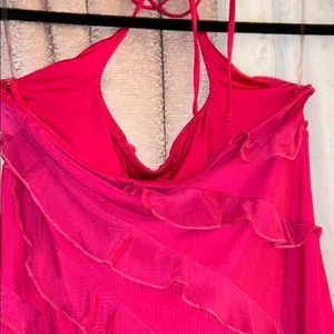 NWT Oh Polly Size 12 Elegant Red Ruffle Dress thumbnail 9