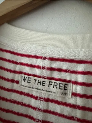 Free People We the Free Red and White Striped Everyday Tee thumbnail 6