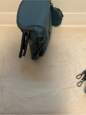 Structured Teal Leather Crossbody Bag for Women thumbnail 4