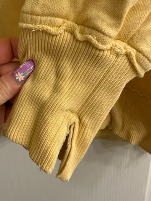 Aerie Butter Yellow Smiley® Total Optimist Down-To-Earth Crew Sweatshirt - M thumbnail 7
