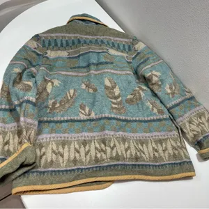 Vtg Coldwater Creek Southwest Jacket Women M Feather Wool Blend Aztec Cottage thumbnail 8
