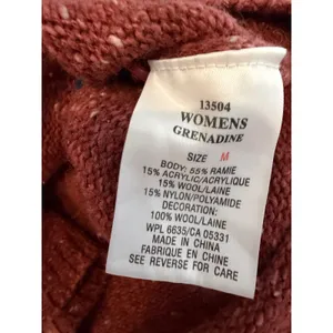 Woolrich Cardigan Sweater Womens Medium Red Wool Blend Button Front Collared thumbnail 5