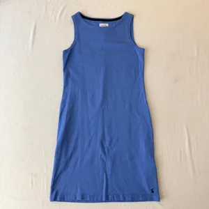 Joules Riva Dress Womens 4 Blue Sleeveless Cotton‎ Shift Mini thumbnail 2