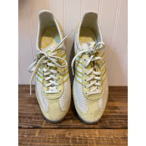 Adidas Originals Mesh Suede Retro Sneakers Yellow White Women’s 6 thumbnail 4