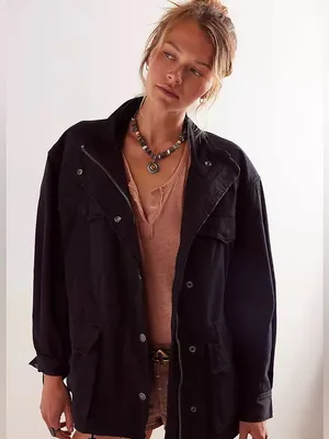 Free People We The Free Arya Utility Jacket Black Small NWOT thumbnail 1