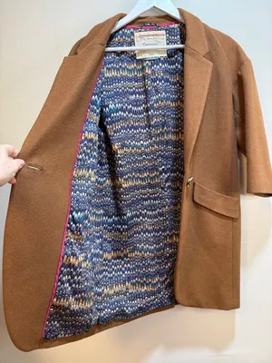 Cartonnier Brown Wool Blend Jacket Tailored Moody Professor Classic Tan Camel thumbnail 3