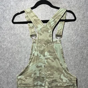 LEI Camo Print Shortall Overalls Green Camouflage Stretch Bibs Size M thumbnail 10