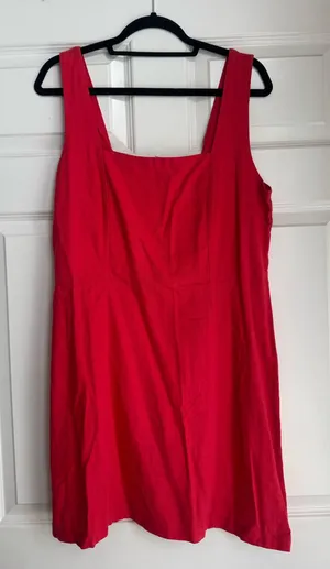 Old Navy Bright Red Sleeveless Square-Neck Mini Dress thumbnail 1