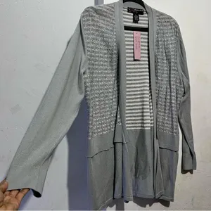 Gray Open Front Cardigan peck peck :Box G thumbnail 1