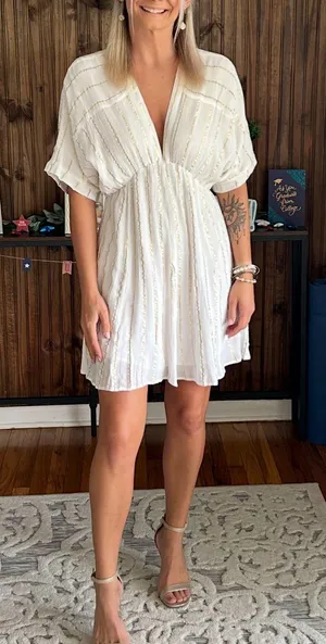White Sequin Dress Red Dress Boutique thumbnail 1