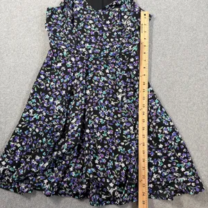 Express Women's Size 0 Black Floral Halter Neck Sleeveless Fit & Flare Dress thumbnail 5