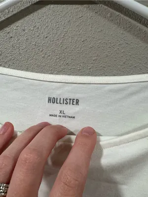 NWT Hollister Slash Neck White Butterfly Graphic Long Sleeve Tee thumbnail 4