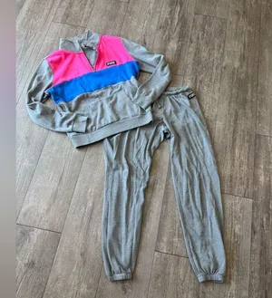 PINK Victoria’s secret Gray Tracksuit with Pink and Blue Accents thumbnail 2