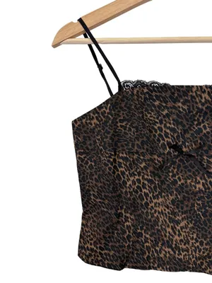 Y2k Style Leopard Print Camisole Tank Top Brown Size XS thumbnail 2