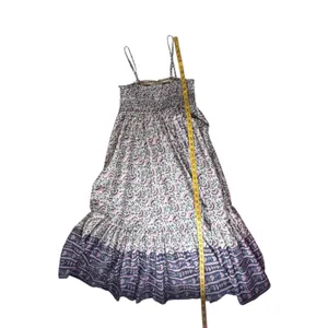 Natural Life‎ Floral Block Print Smocked Tiered Midi Dress Medium Cottage Boho thumbnail 7