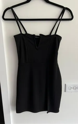 Pretty Little Thing NWT Black Mini Dress thumbnail 1
