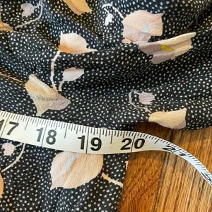 Loft black and floral long sleeve blouse size small thumbnail 7