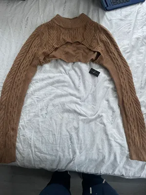 Women Half Sweater Size Medium Tan thumbnail 1