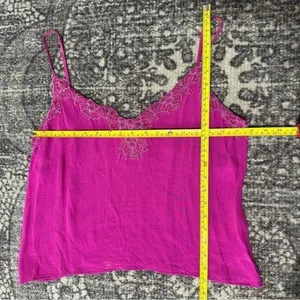 Cleobella Women’s Size M Fuchsia Pink Liliana Lace Trimmed Sleeveless Tank Top thumbnail 7