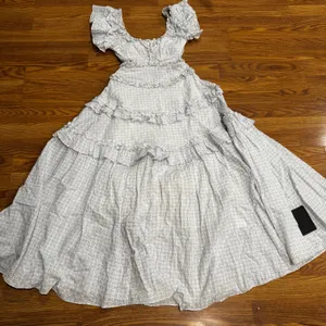 Needle & Thread Blue White Broderie Anglaise Cotton Maxi Dress XS thumbnail 12