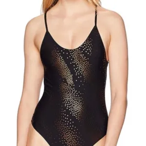 PilyQ Gold Star Metallic Farrah Swimsuit - Size‎ S - New With Tags. thumbnail 2