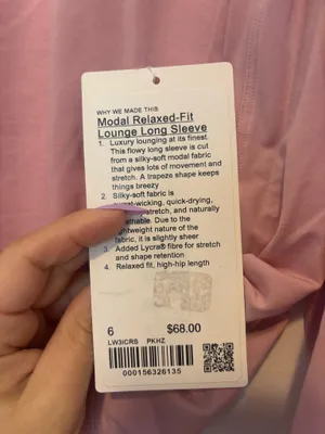 Lululemon Modal Relaxed-Fit Lounge Long-Sleeve Shirt - Pink Haze - Size 6 thumbnail 3