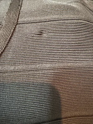 Bebe Dusty Olive Strappy Bandage Bodycon Mini Dress Mesh Cutout Sides Size XS thumbnail 10