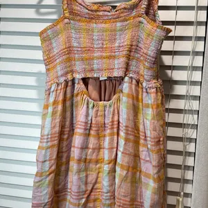 American Eagle Outfitters Pink Yellow Sundress Sleeveless Mini thumbnail 2
