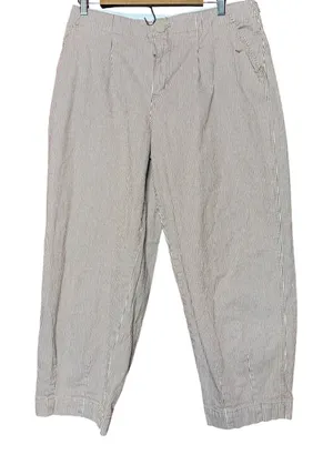 Democracy Barrel Jeans Women Size 8 White Hickory Stripe Ab Technology Cropped‎ thumbnail 1