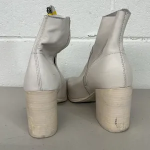 Steve Madden sz9 ivory bone CATE western heeled booties boots side zip leather thumbnail 4