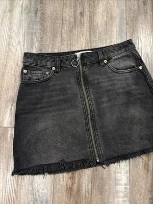 We the Free skirt jean mini skirt ZIP IT UP Free People size 26 thumbnail 5