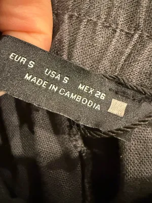 NWT ZARA Linen Blend Drawstring Pants in Charcoal‎ Grey size Small thumbnail 7