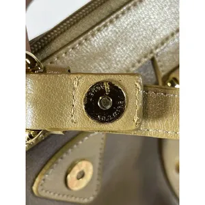 FZNzi Vintage Metallic Gold Satchel Handbag Studded Doctor Bag Top Handle Purse thumbnail 9