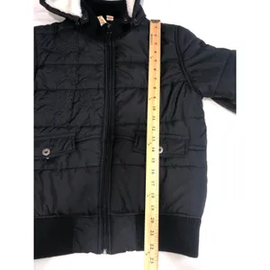 Matix Black Quilted Puffer Jacket Hooded Size M Streetwear Skater Punk Goth Y2K thumbnail 7