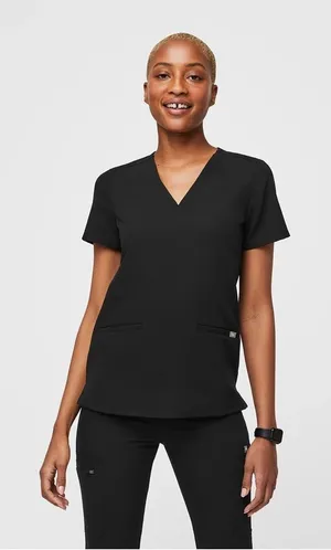 Figs Casma Three-Pocket Scrub Top black Short Sleeve scrub size small no flaws thumbnail 1