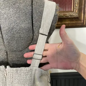Abercrombie & Fitch Linen Blend Asymmetrical Ruched Square Neck Dress XL🧡🎀 thumbnail 7