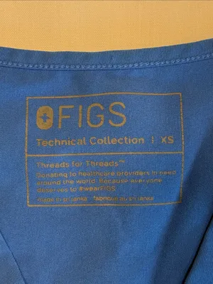 Figs Women's V-Neck Royal Blue Scrub Top Pockets Size XS thumbnail 2
