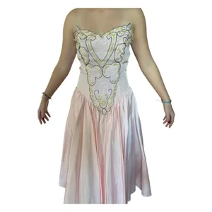 1980s ZUM ZUM Pink Strapless Beaded Sweetheart Prom Dress – ILGWU USA small thumbnail 15