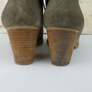 Madewell 1937 Sandstorm Suede Leather Lace-up Ankle Booties 7.5 Tan Block Heel thumbnail 8