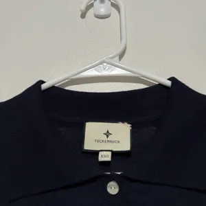 Tuckernuck Navy‎ Linen Blend Clayton Knit Polo Top Size XS/S thumbnail 3