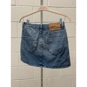 NWT One Teaspoon Size 26 Blue Denim A-Line Side Slit Casual Jean Mini Skirt thumbnail 2