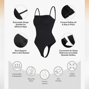 Lover-Beauty Shapewear Tummy Control Strapless Bodysuit Seamless Thong thumbnail 11