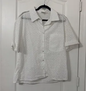 HOUSE OF CB 'Carrie' White Broderie Anglaise Shirt NWOT Size S thumbnail 5