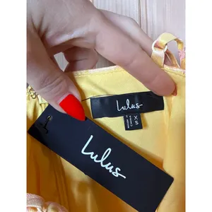 NWT Lulus Meet for Tea Yellow Jacquard Bustier Midi Dress With Pocket Wedding XS thumbnail 8