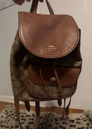 Coach Brown Signature Canvas and Leather Mini Backpack thumbnail 1