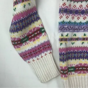 Heirloom collectibles size large fair isle multicolor full zip sweater nordic thumbnail 6