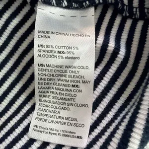 Chico's 2 Womens Large dark Navy Blue Stripe Ribbed Henley shirt cottagecore thumbnail 7